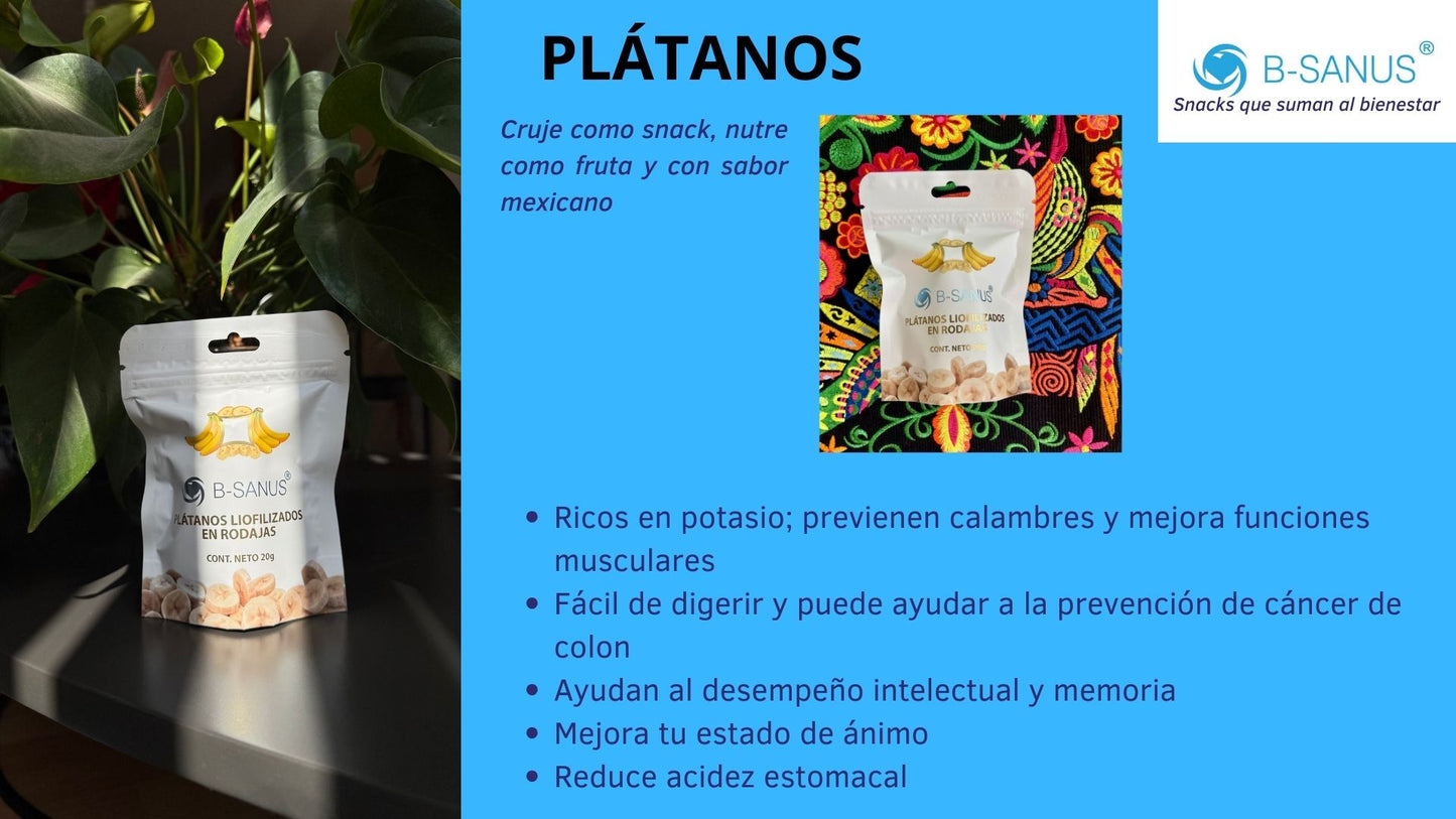 PLÁTANOS LIOFILIZADOS EN RODAJAS B-SANUS (20g)