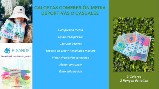 CALCETAS DE COMPRESIÓN MEDIA B-SANUS - Deportivas o Casuales